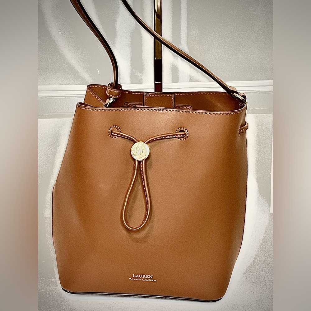 Lauren Ralph Lauren Tan Leather Bucket Bag